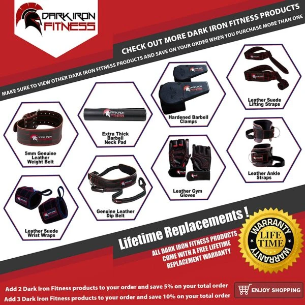 Dark Iron Fitness Leather Suede Lifting Straps 4 Dark Iron Fitness Leather Suede Lifting Straps - Image 4